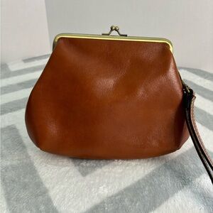 Patricia Nash wristlet in tan color.